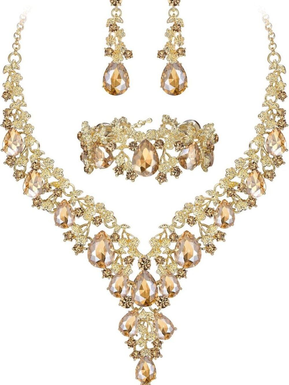 Elegant Wedding Bridal Jewelry Set - Necklace & Earrings for Women, Perfect Gift
